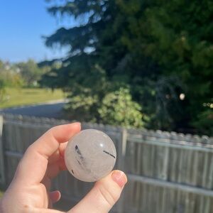Black Rutile Quartz Crystal Sphere